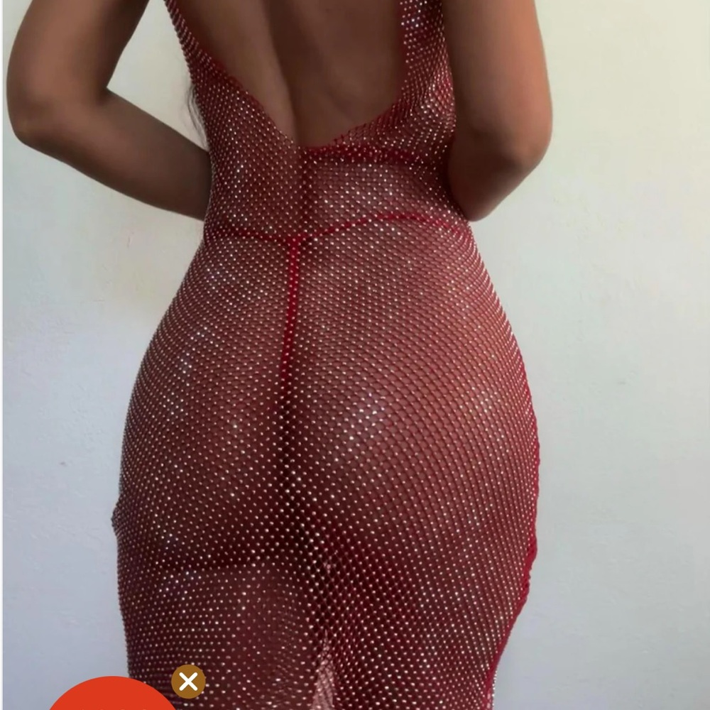 Glamorous Mesh Dresses in Red - Picture 3 of 6